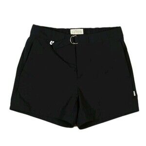 KATAMA SWIM JACK Sz M Black Rip Stop Belted Logo Beach Surfing Sun Board Shorts